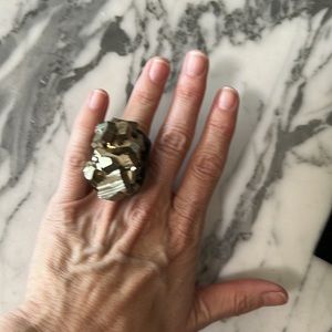 Huge statement  ring gold ring black ring